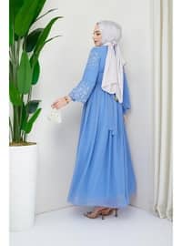 Blue - Modest Evening Dress