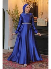 Saxe Blue - 1000gr - Modest Evening Dress