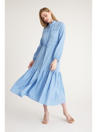 Blue - Modest Dress - Olcay