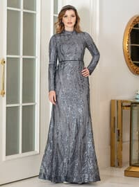 Anthracite - Modest Evening Dress