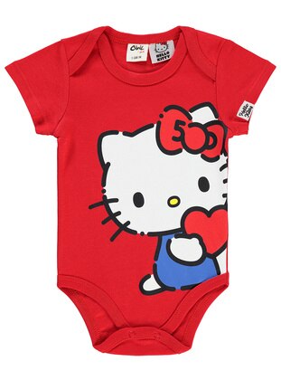 أحمر - بودي حديثي الولادة  - Hello Kitty