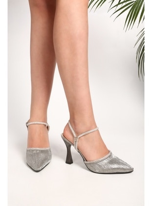 Stilettos & Evening Shoes - Platinum - Heels - Shoeberry