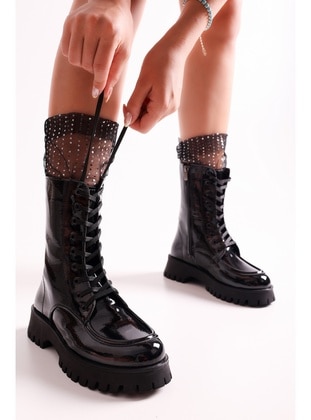 Boot - 450gr - Black Patent Leather - Boots - Shoeberry