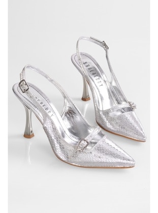 Stilettos & Evening Shoes - 300gr - Silver color - Heels - Shoeberry