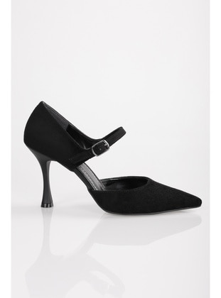 Stilettos & Evening Shoes - 300gr - Black Suede - Heels - Shoeberry