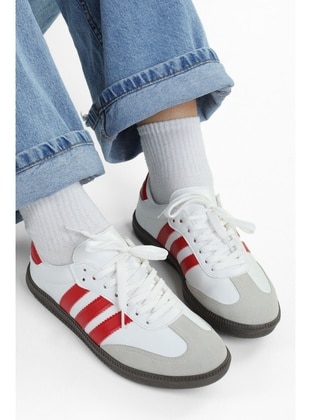 حذاء رياضي - 350gr - أبيض - أحمر - أحذية رياضية - Shoeberry