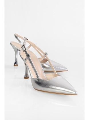 Stilettos & Evening Shoes - 300gr - Silver color - Heels - Shoeberry