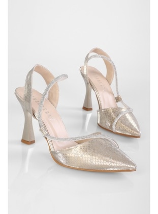 Stilettos & Evening Shoes - 300gr - Golden color - Heels - Shoeberry