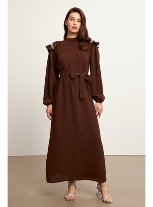 Brown - Modest Dress - Vavinor