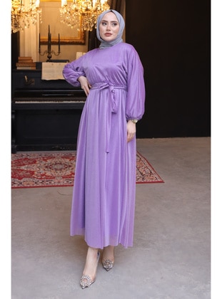 Lilac - Fully Lined - Modest Dress - İmaj Butik