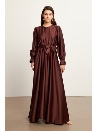 Dark Coffe Brown - Modest Dress - Vavinor