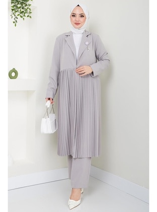 Grey - Suit - Hafsa Mina
