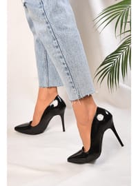 Women's Black Patent Leather Classic Heel Stiletto Black
