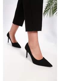 Women's Black Suede Classic Heel Stiletto Black