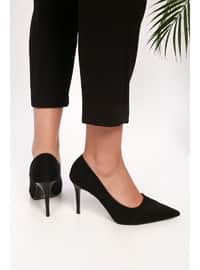 Women's Black Suede Classic Heel Stiletto Black
