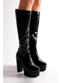 Boot - 500gr - Black Patent Leather - Boots