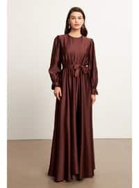 Dark Coffe Brown - Modest Dress