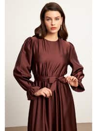 Dark Coffe Brown - Modest Dress