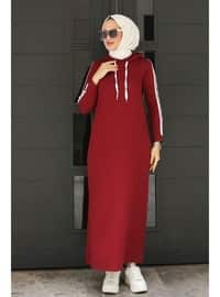 Burgundy - Modest Dress