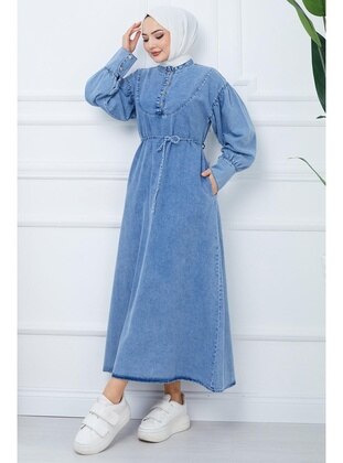 Blue - Modest Dress - Hafsa Mina