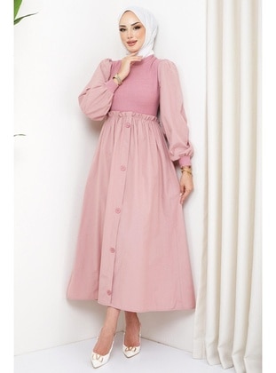 Powder Pink - Modest Dress - Hafsa Mina
