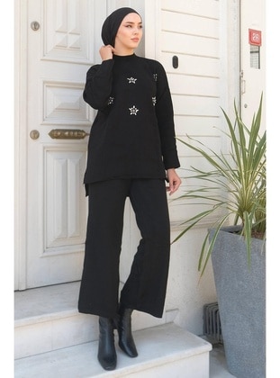 Black - Knit Suits - Hafsa Mina