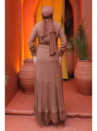 Camel - Fully Lined - Modest Dress