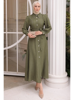 Khaki - Modest Dress - Benguen