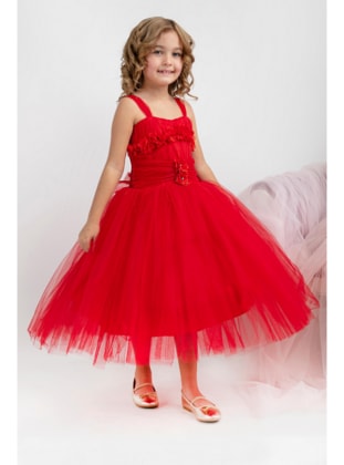 أحمر - فستان  للبنات - Babyhola