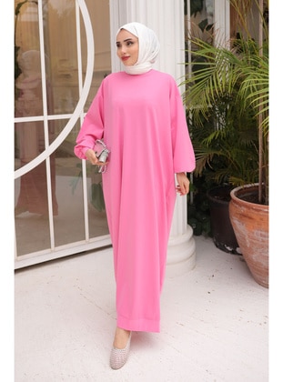 Pink - Unlined - Modest Dress - İmaj Butik