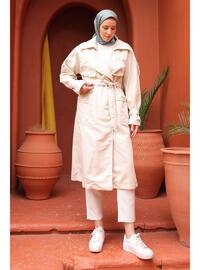 Beige - Fully Lined - Trench Coat