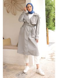 Grey - Fully Lined - Trench Coat