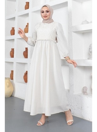 Stone Color - Modest Dress - Benguen