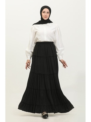 Black - Plus Size Skirt - GELİNCE