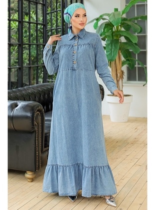 Blue - Modest Dress - Bestenur