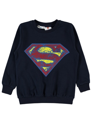 Navy Blue - Boys` Sweatshirt - Superman