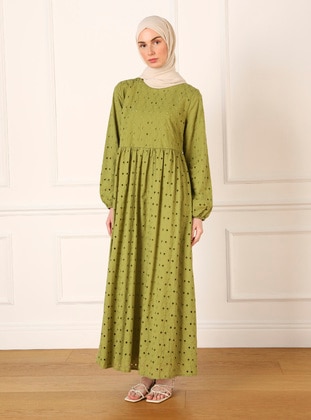 Green - Modest Dress - Refka