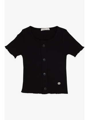 Black - 150gr - Girls` T-Shirt - Breeze Girls&Boys