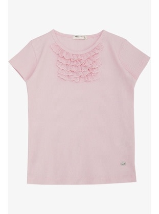 Pink - 150gr - Girls` T-Shirt - Breeze Girls&Boys