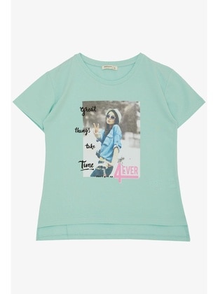 Sea Green - 150gr - Girls` T-Shirt - Breeze Girls&Boys