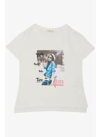Ecru - 150gr - Girls` T-Shirt