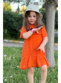 Orange - Girls` Dress