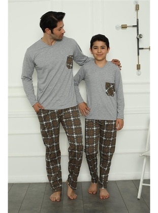 Grey - Men`s Pyjama Sets - Akbeniz