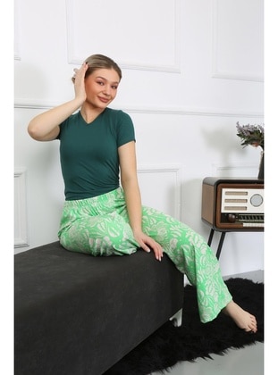 Green - Pyjama Set - Akbeniz