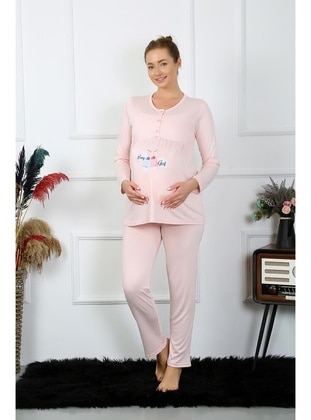 Powder Pink - Maternity Pyjamas - Akbeniz
