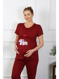 Burgundy - Maternity Pyjamas