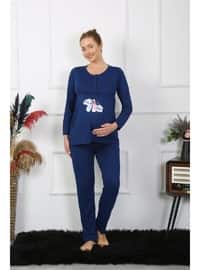 Navy Blue - Maternity Pyjamas
