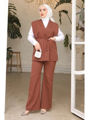 Milky Brown - Fully Lined - Suit - İmaj Butik