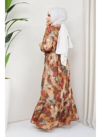 Camel - Unlined - Plus Size Dress