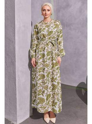 Green - Modest Dress - Benguen